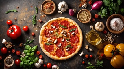 Obraz na płótnie Canvas Pizza, generative ai