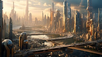 Futuristic city, generative AI