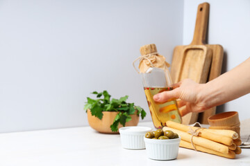 Concept of different world cuisine - Italian food and cuisine