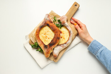 National Georgian cuisine food, flour product - Khachapuri