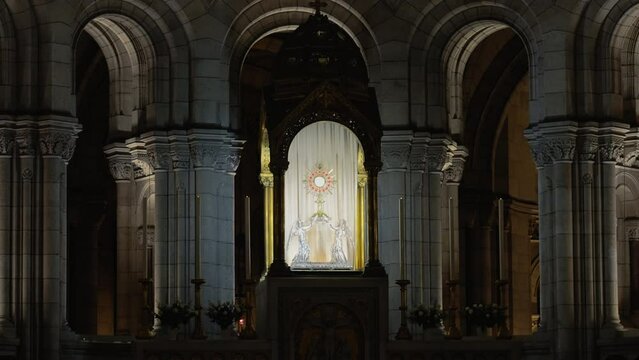 Beautiful Religious Window Display, Dimly Lit, Interior, Montmartre, Paris