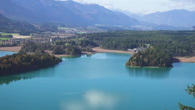 autumn view of austrian lake Faakersee