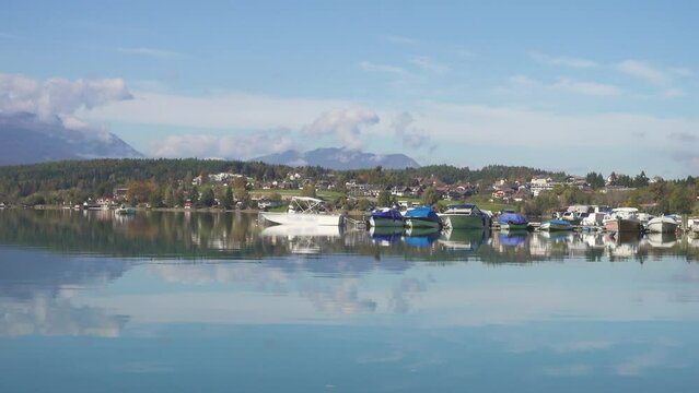 autumn view of austrian lake Faakersee