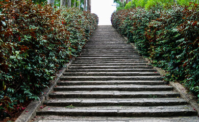 Staircase going up in the park