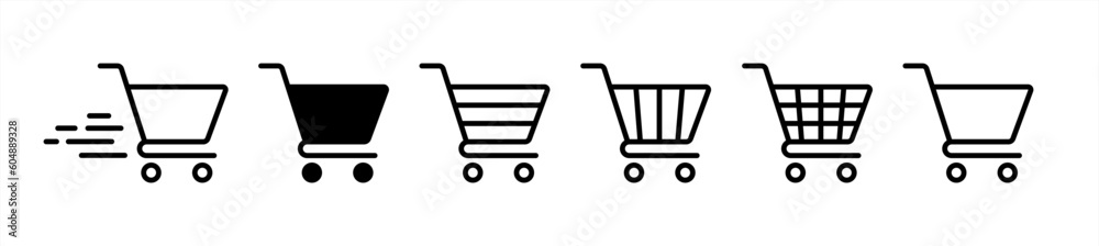Poster full and empty shopping cart symbol shop and sale icon. vector 10 eps.