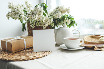 Postcard with place for text and summer holiday composition, good holiday morning