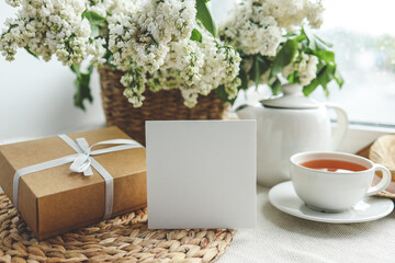 Postcard with place for text and summer holiday composition, good holiday morning