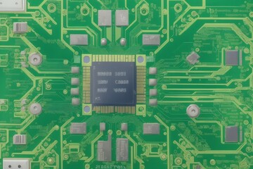 Electronic circuit board close up. semiconductor chip, microchip technology, hardware computer, motherboard the device of PC