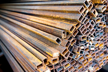 Stack of rectangle metal tubes