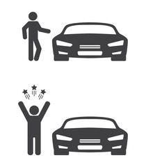 driver with luxury car