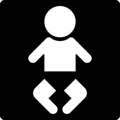 Symbol sign. Nursery pictogram, nursery sign or baby pictogram with black background
