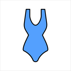 swimmsuit for women editable pixel perfect icon. Summer beach vacation or pool cloth equipment. vector illustration on white background