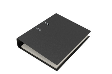 Black office file folder isolated