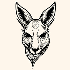 Obraz premium Kangaroo vector for logo or icon,clip art, drawing Elegant minimalist style,abstract style Illustration
