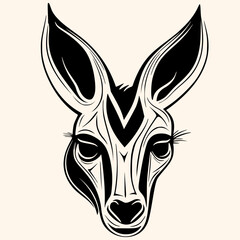 Kangaroo vector for logo or icon,clip art, drawing Elegant minimalist style,abstract style Illustration