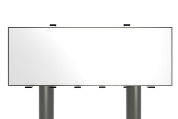 Blank billboard with metal rack isolated