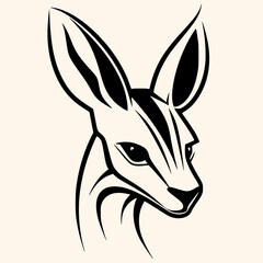 Fototapeta na wymiar Kangaroo vector for logo or icon,clip art, drawing Elegant minimalist style,abstract style Illustration