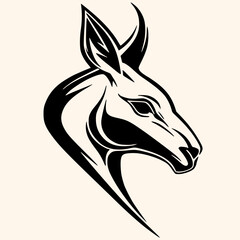 Kangaroo vector for logo or icon,clip art, drawing Elegant minimalist style,abstract style Illustration
