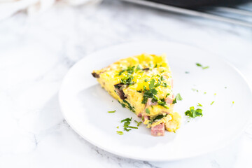 Spinach and ham frittata