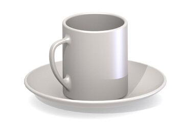 Cup and saucer set isolated