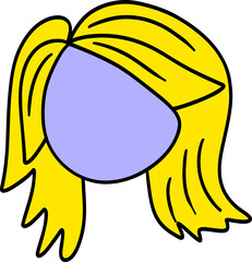 Cartoon face with yellow hair