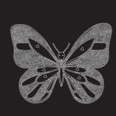 Eight inch wide sized butterfly layout for rhinestone or stud designs