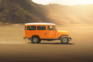 car in sand
