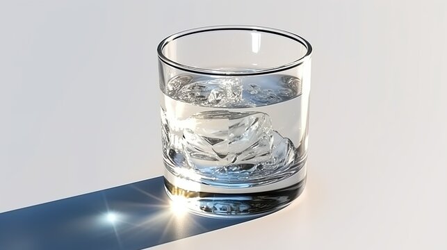 ein frischen klares glas mit gesundem Wasser, generative AI