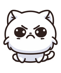 White Persian Angry Cat Cartoon