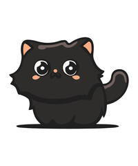 Black Persian Cat Cartoon