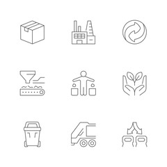 Set line icons of recycling