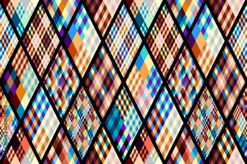 Poster Argyle seamless vector pattern background. Pattern of a rhombuses.