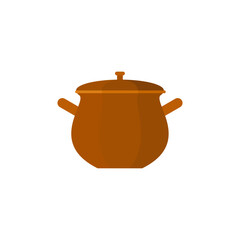 stew pot kitchen tools flat design vector illustration. Kitchenware icon