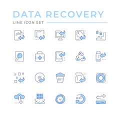 Set color line icons of data recovery