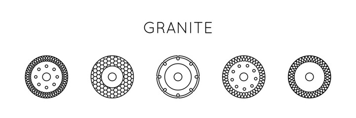 Diamond disc vector icon. Angle grinder disc for granite