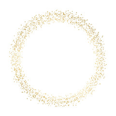 Gold shiny circle. Luxurious circle border