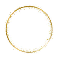 Gold shiny circle. Luxurious circle border