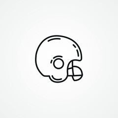American football helmet line icon. football helmet web linear icon.