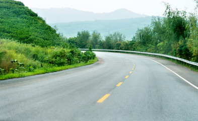 Road turning in the hills