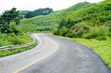 Road turning in the hills