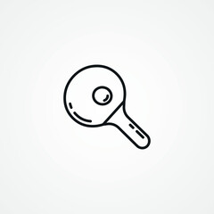 Ping pong line icon. table tennis racket and ball web linear icon.