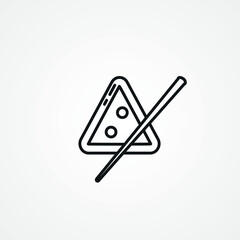 Billiard line icon. billiard triangle web linear icon.