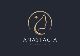 beauty salon hair and cosmetic logo design