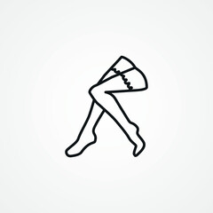 Fototapeta na wymiar female legs in pantyhose line icon. woman legs web linear icon.
