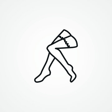 crossed legs wearing stockings outline clip art preview