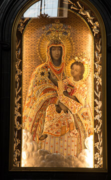 Czerna, Poland April 21, 2023: Image of Our Lady of the Scapular in the monastery in Czerna, Poland