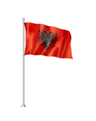 Albanian flag isolated on white