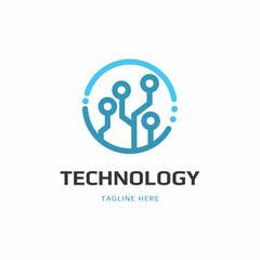 TECHNOLOGY LOGO VECTOR ILLUSTRATION