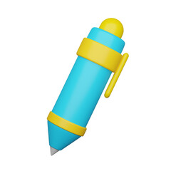 Cute cartoon 3d pen icon.