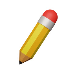 Pencil with eraser 3d.